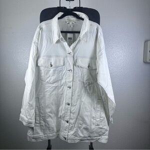Eileen Fisher Women’s White Denim Jacket Size 2X